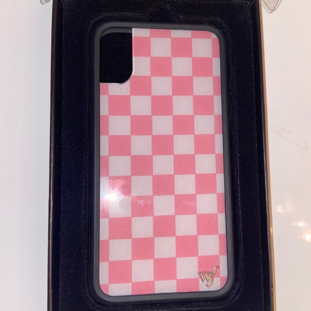 Wildflower Pink Checkered IPhone X Phone Case - Picture 2 of 3